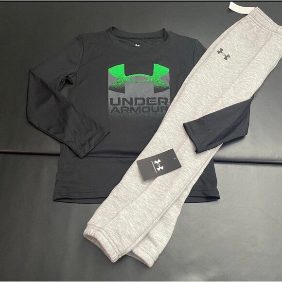 NWT Under Armour Sweats & Long Sleeve Tee Set Boys Size 5